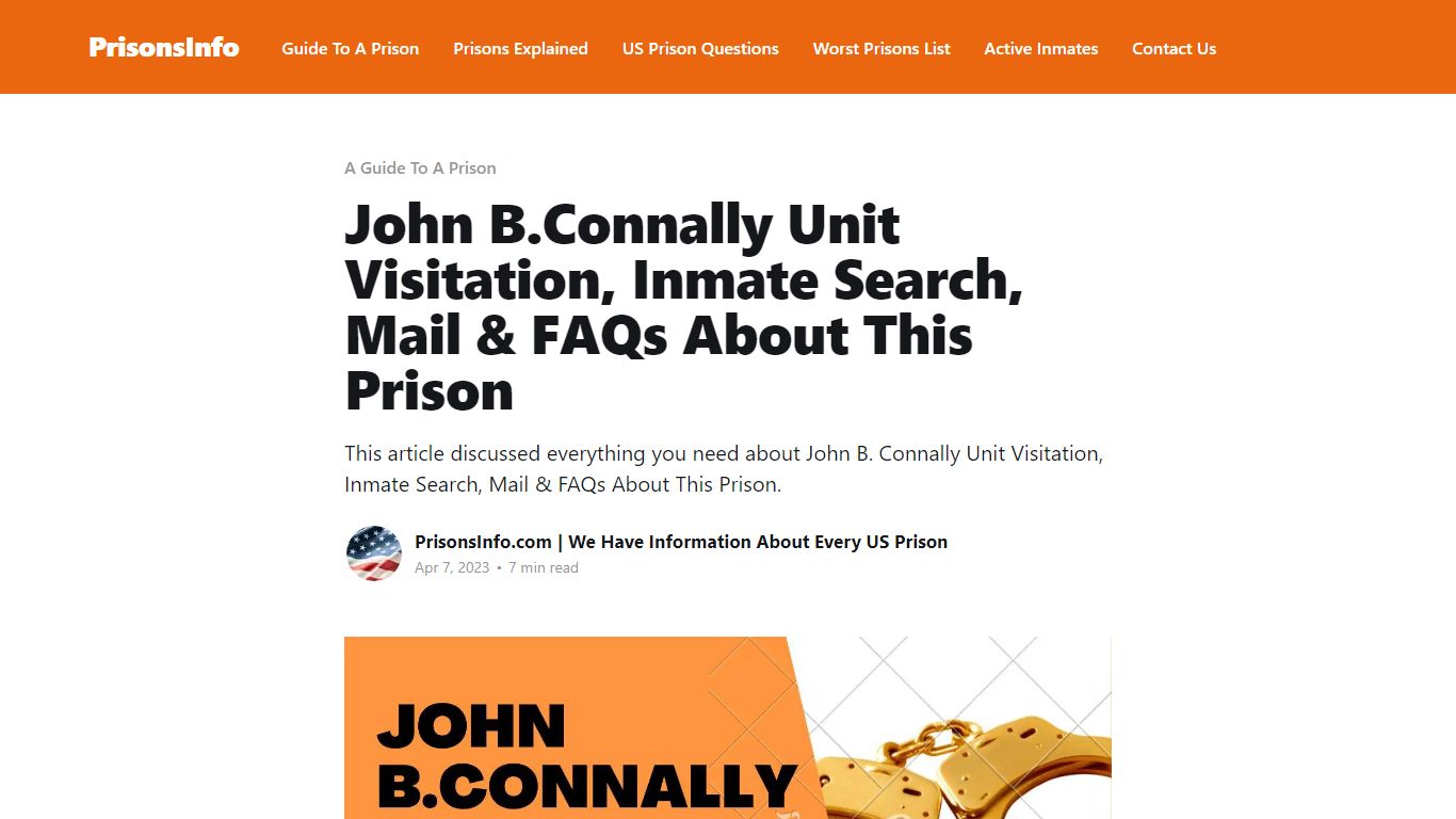 ohn B.Connally Unit Visitation, Inmate Search, Mail & FAQs - PrisonsInfo